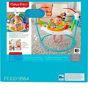 Fisher-price colorful light up comfy animal activity baby jumperoo bouncer toy